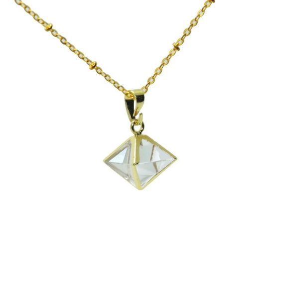 pendant necklaces faceted gold bezel white crystal necklace gem column stone pyramid natural clear quartz women, Silver
pendant necklaces faceted gold bezel white crystal necklace gem column stone pyramid natural clear quartz women, Silver