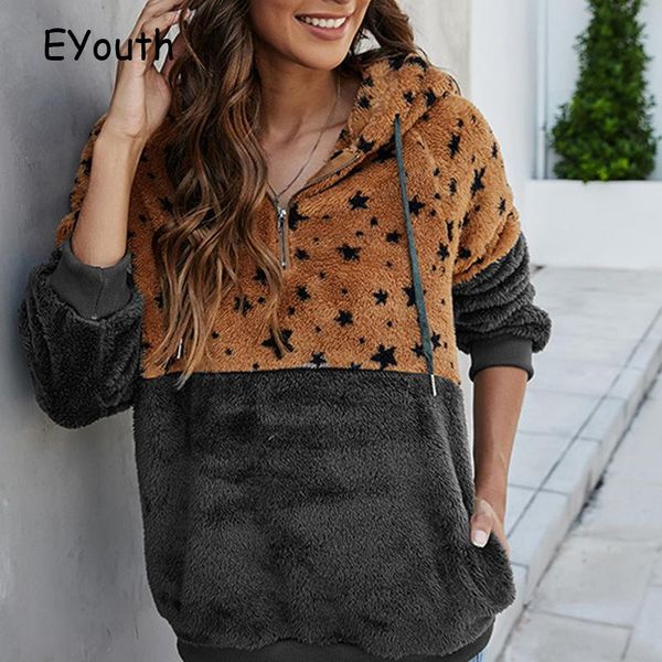 women's hoodies & sweatshirts casual stitching stars print long-sleeved sweatshirt plush thick warm loose hooded pullovers women, Black
women's hoodies & sweatshirts casual stitching stars print long-sleeved sweatshirt plush thick warm loose hooded pullovers women, Black