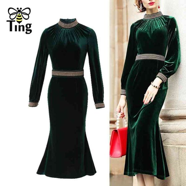 vintage elegant mermaid party dinner dresses luxury beading high waist slim midi long velvet dress elbise women clothes 210513, Black;gray
vintage elegant mermaid party dinner dresses luxury beading high waist slim midi long velvet dress elbise women clothes 210513, Black;gray