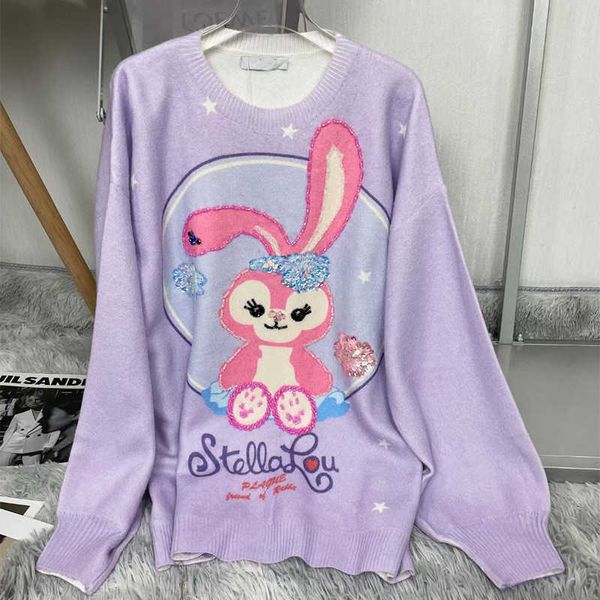 high edition autumn and winter products net red heavy industry sewing diamond cartoon aging korean loose temperament purple knitted, Black
high edition autumn and winter products net red heavy industry sewing diamond cartoon aging korean loose temperament purple knitted, Black