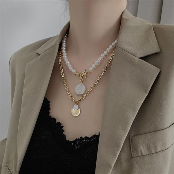 pendant necklaces 2pcs/set design pearl necklace for women bead chain choker round coin party jewelry accessories gift, Silver
pendant necklaces 2pcs/set design pearl necklace for women bead chain choker round coin party jewelry accessories gift, Silver