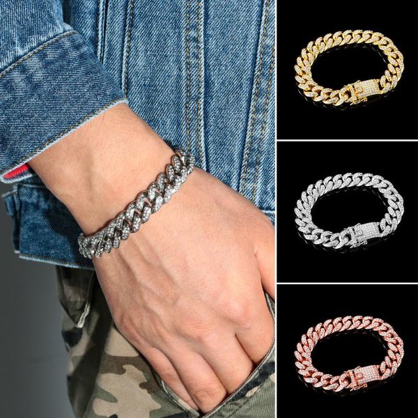 link, chain fashion hiphop luxury bracelets for men 12mm cuban link gold silver color bracelet jewelry rhinestone, Black
link, chain fashion hiphop luxury bracelets for men 12mm cuban link gold silver color bracelet jewelry rhinestone, Black