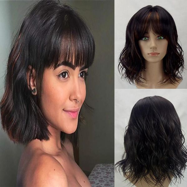 synthetic wigs hairjoy women hair short curly bob wig with bangs heat resistant fiber, Black
synthetic wigs hairjoy women hair short curly bob wig with bangs heat resistant fiber, Black