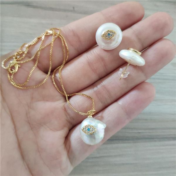 earrings & necklace women jewelry set white cz tiny gold evil eye blue protection charm coin freshwater pearl stud earring choker, Silver
earrings & necklace women jewelry set white cz tiny gold evil eye blue protection charm coin freshwater pearl stud earring choker, Silver