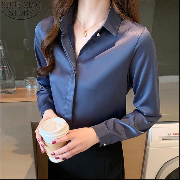 long sleeve silk office women shirt turn down collar autumn satin elegant ladies blusas 10618, White
long sleeve silk office women shirt turn down collar autumn satin elegant ladies blusas 10618, White