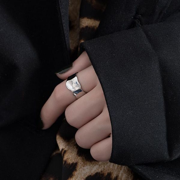 lispector 925 sterling silver korean handmade irregular wide rings for women minimalist party night club jewelry cluster, Golden;silver
lispector 925 sterling silver korean handmade irregular wide rings for women minimalist party night club jewelry cluster, Golden;silver