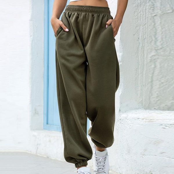 ladies loose trousers casual solid color pockets women elastic waist high sports pants women's & capris, Black;white
ladies loose trousers casual solid color pockets women elastic waist high sports pants women's & capris, Black;white