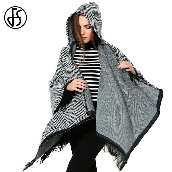 scarves fs cashmere wool poncho coat knitted hooded geometric women cardigan cape winter warm korean style thick pashmina wrap, Blue;gray
scarves fs cashmere wool poncho coat knitted hooded geometric women cardigan cape winter warm korean style thick pashmina wrap, Blue;gray