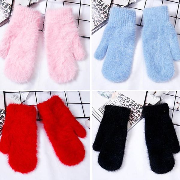 five fingers gloves wool comfortable female winter mittens fur fingerless women girls, Blue;gray
five fingers gloves wool comfortable female winter mittens fur fingerless women girls, Blue;gray