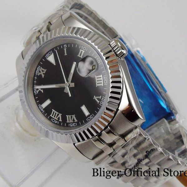 wristwatches date 36mm fluted bezel automatic men watch roman numbers 21 jewels miyota 8215 jubilee strap screwdown crown, Slivery;brown
wristwatches date 36mm fluted bezel automatic men watch roman numbers 21 jewels miyota 8215 jubilee strap screwdown crown, Slivery;brown