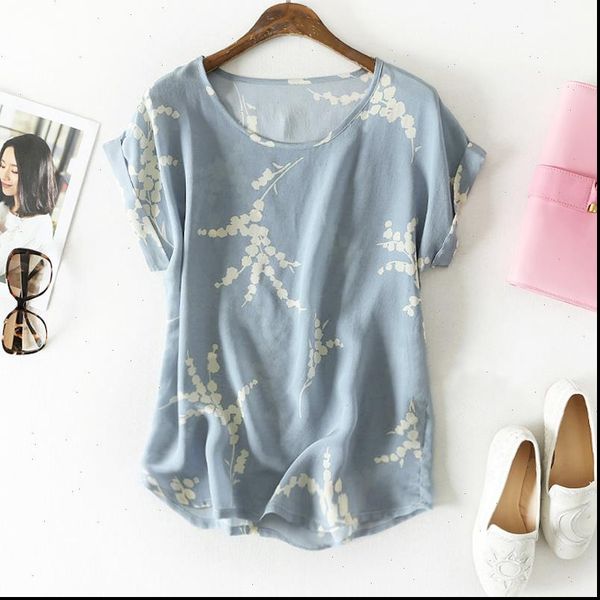 summer arrive women shirts plus size 100% silk printed lady blouse short sleeved drop, White
summer arrive women shirts plus size 100% silk printed lady blouse short sleeved drop, White