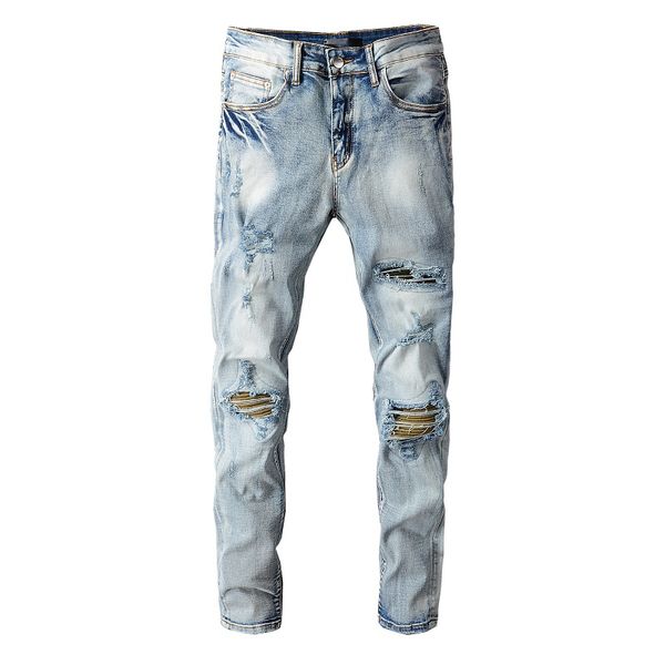 21ss tide mens true jeans american pop ripped knee holes jean brand fashion motorcycle street wear casual patches torn zipper denim pants, Blue
21ss tide mens true jeans american pop ripped knee holes jean brand fashion motorcycle street wear casual patches torn zipper denim pants, Blue