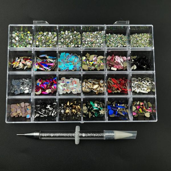 nail art decorations 2500pcs/box mixed ab glass crystal rhinestone in grids 20pcs/shapes flat back mix size ss3-ss16 with 1 pick pen, Silver;gold
nail art decorations 2500pcs/box mixed ab glass crystal rhinestone in grids 20pcs/shapes flat back mix size ss3-ss16 with 1 pick pen, Silver;gold