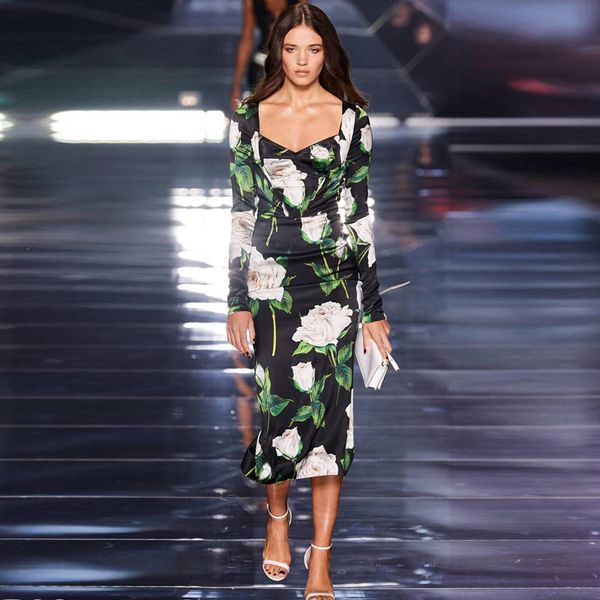 street style dresses 2022 spring summer sweetheart long sleeve print fashion milan runway dress designer brand same style women's 1201-, Black;pink
street style dresses 2022 spring summer sweetheart long sleeve print fashion milan runway dress designer brand same style women's 1201-, Black;pink