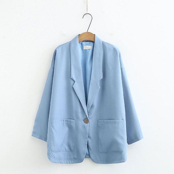 women's suits & blazers 2021 spring/autumn women blazer coat long sleeve solid plus size casual pocket button casaco feminino, White;black
women's suits & blazers 2021 spring/autumn women blazer coat long sleeve solid plus size casual pocket button casaco feminino, White;black