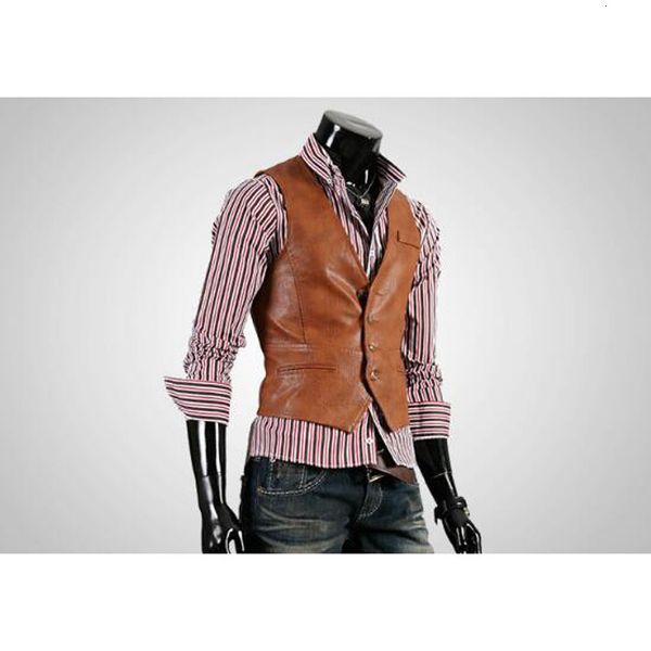 men's suits & blazers leather vest fashion chaleco hombre casual brown suit slim pu 7aod, White;black
men's suits & blazers leather vest fashion chaleco hombre casual brown suit slim pu 7aod, White;black