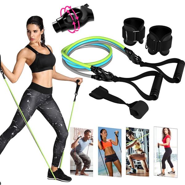 resistance bands handles yoga pull rope elastic fitness exercise accessories tube home boxing strength training workout gym set