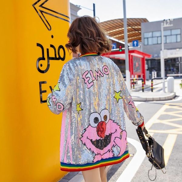 women's jackets korean sequined cartoon coat loose fashion trend long sleeve all-match 2021 spring and autumn clothing cool, Black;brown
women's jackets korean sequined cartoon coat loose fashion trend long sleeve all-match 2021 spring and autumn clothing cool, Black;brown