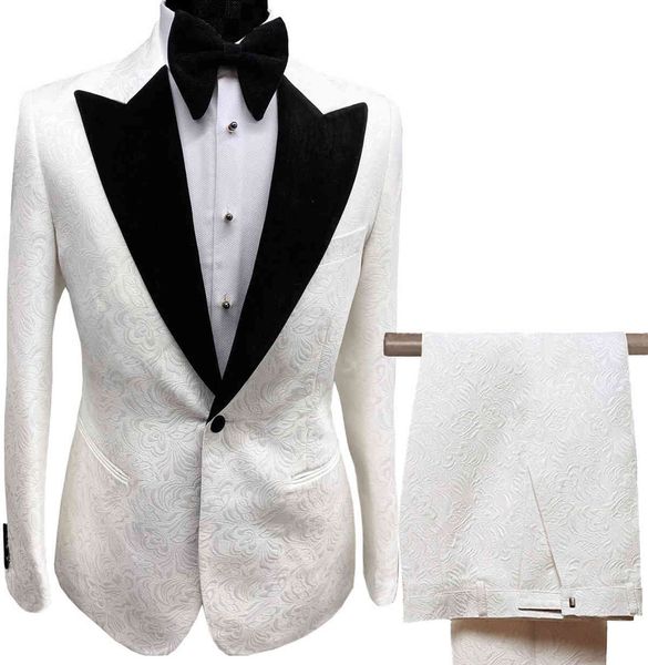 men's suits & blazers neckline 2pcs slim fitting white lavender suit printed bridegroom jacket evening (suit + pants), White;black
men's suits & blazers neckline 2pcs slim fitting white lavender suit printed bridegroom jacket evening (suit + pants), White;black