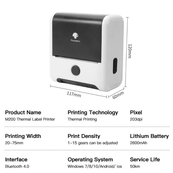 printers label printer m200 bluetooth thermal impresoras portatil po imprimante mini portable termica de fotos sticker
printers label printer m200 bluetooth thermal impresoras portatil po imprimante mini portable termica de fotos sticker