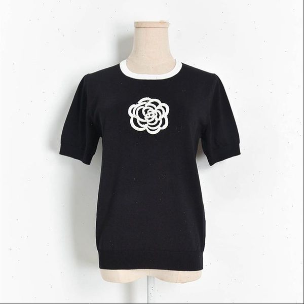 brand womens sweater designer knitted pullovers for women o neck contrast color beading rose drop, White;black
brand womens sweater designer knitted pullovers for women o neck contrast color beading rose drop, White;black
