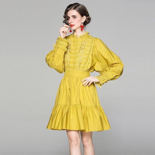 casual dresses 2021 spring autumn women long sleeve mini dress embroidery hollow out ruffled hem runway, Black;gray
casual dresses 2021 spring autumn women long sleeve mini dress embroidery hollow out ruffled hem runway, Black;gray