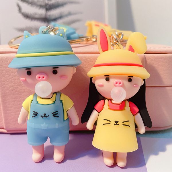 key chain cartoon creative cute bubble pig couple small gift fashion bag car pendant doll, Silver
key chain cartoon creative cute bubble pig couple small gift fashion bag car pendant doll, Silver