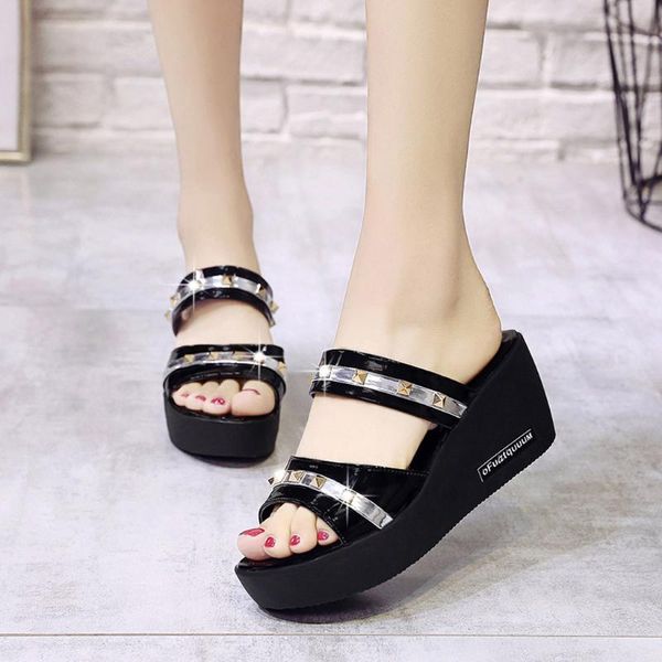 slippers sagace shoes woman fashion non-slip thick bottom wedge heel rhinestone sandals pu beach women summer 2021apr1, Black
slippers sagace shoes woman fashion non-slip thick bottom wedge heel rhinestone sandals pu beach women summer 2021apr1, Black