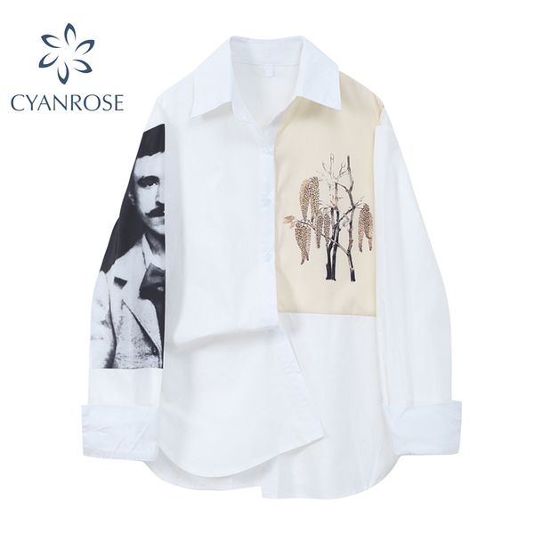 oversized blouse women vintage print spliced retro cardigan lapel plus size shirt blusas lady long sleeve spring chic 210417, White
oversized blouse women vintage print spliced retro cardigan lapel plus size shirt blusas lady long sleeve spring chic 210417, White