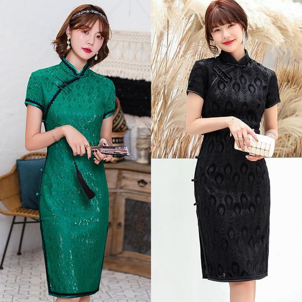 ethnic clothing cheongsam chinese traditional women dress qipao solid color lace short dresses vintage elegant slim evening party summe, Red
ethnic clothing cheongsam chinese traditional women dress qipao solid color lace short dresses vintage elegant slim evening party summe, Red