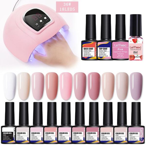 nail art kits lemooc uv gel set 6w/36w led lamp dryer with color polish kit soak off varnish manicures tools
nail art kits lemooc uv gel set 6w/36w led lamp dryer with color polish kit soak off varnish manicures tools