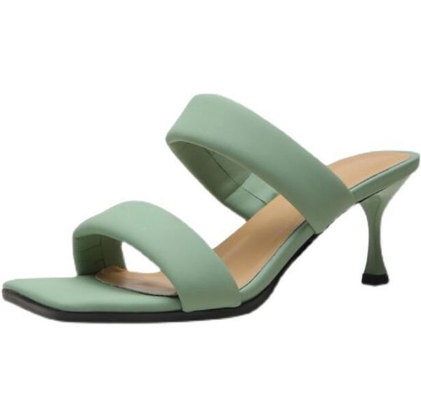 lady's orange green nude soft leather 6 cm heels slippers sandals woman double one line slip on sweet slides mules shoes dress, Black
lady's orange green nude soft leather 6 cm heels slippers sandals woman double one line slip on sweet slides mules shoes dress, Black