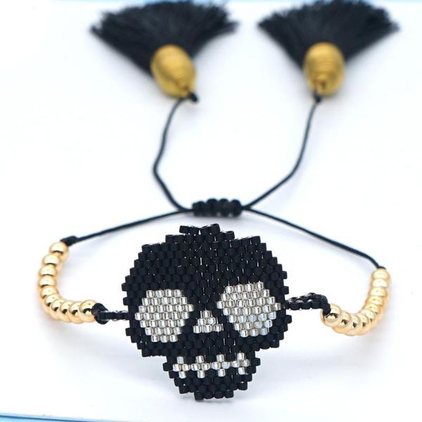 beaded, strands go2boho skull bracelet for women tassel jewelry handwoven gift jewellery gold beads miyuki bracelets pulseras, Black
beaded, strands go2boho skull bracelet for women tassel jewelry handwoven gift jewellery gold beads miyuki bracelets pulseras, Black