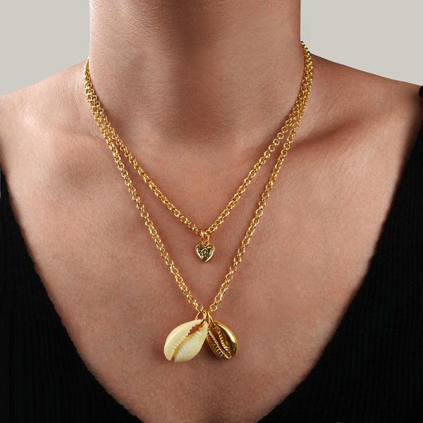 pendant necklaces personality trend gold shell multi-layer necklace simple clavicle chain long statement for women jewelry, Silver
pendant necklaces personality trend gold shell multi-layer necklace simple clavicle chain long statement for women jewelry, Silver
