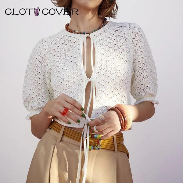 women's knits & tees 2021 vintage jacquard cropped knit blouse women short sleeve o neck ruffle spring shirt female front ties green kn, White
women's knits & tees 2021 vintage jacquard cropped knit blouse women short sleeve o neck ruffle spring shirt female front ties green kn, White