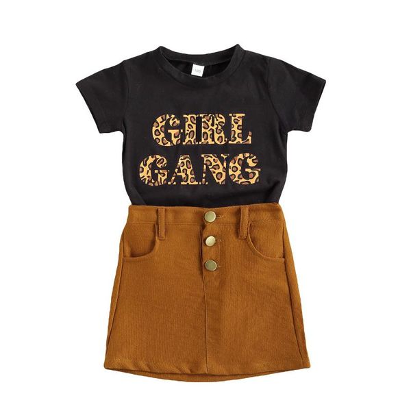 pcs toddler summer outfits, baby girls leopard letter print short sleeve round neck t-shirt + solid color side pocket skirt clothing sets, White
pcs toddler summer outfits, baby girls leopard letter print short sleeve round neck t-shirt + solid color side pocket skirt clothing sets, White