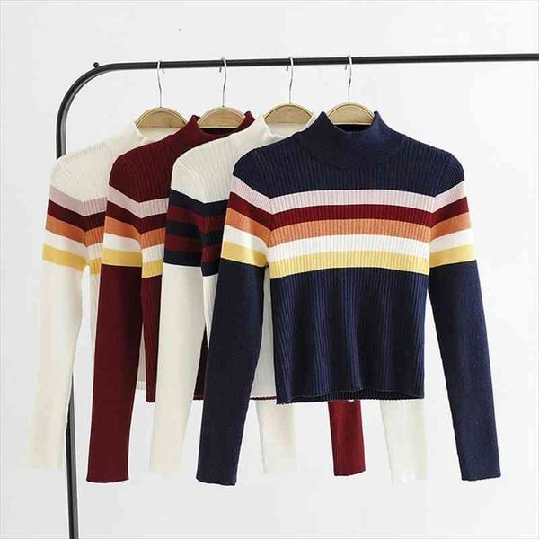 women autumn winter striped womens sweater multicolor o-neck knitted jumper loose casual warm femme patchwork, White;black
women autumn winter striped womens sweater multicolor o-neck knitted jumper loose casual warm femme patchwork, White;black