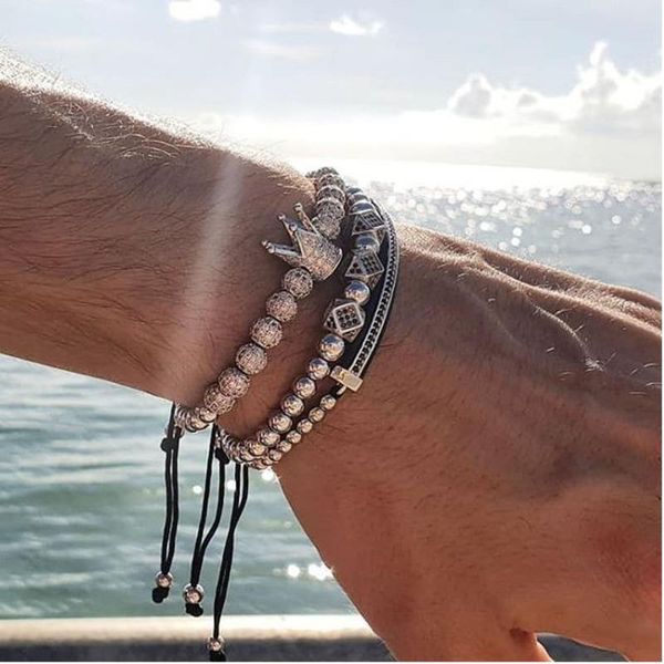 charm bracelets men bracelet fashion cubic micro pave cz crown & ball long tube set copper bead macrame handmade jewelry, Golden;silver
charm bracelets men bracelet fashion cubic micro pave cz crown & ball long tube set copper bead macrame handmade jewelry, Golden;silver