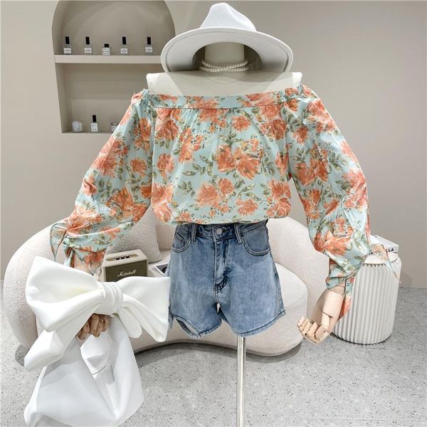 women's blouses & shirts niche design clothing summer 2021 fashion boat neck off shoulder floral shirt temperament loose versatile top, White
women's blouses & shirts niche design clothing summer 2021 fashion boat neck off shoulder floral shirt temperament loose versatile top, White