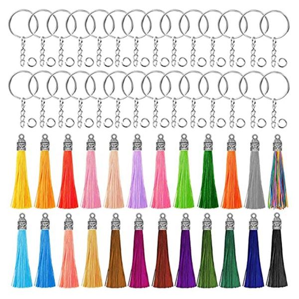 keychains 50 pcs tassel pendants set jewelry faux suede with caps for keychain straps diy accessories, Silver
keychains 50 pcs tassel pendants set jewelry faux suede with caps for keychain straps diy accessories, Silver