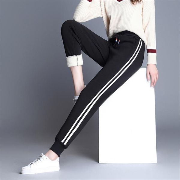 autumn winter fleece warm womens pant black sweatpants trousers casual thick velvet loose cashmere tracksuit pants, Black;white
autumn winter fleece warm womens pant black sweatpants trousers casual thick velvet loose cashmere tracksuit pants, Black;white