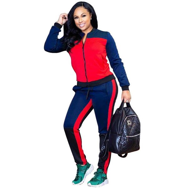 women's two piece pants zipper patchwork 2 set and outfits for women long sleeve tracksuit autumn outwear sportswear suit, White
women's two piece pants zipper patchwork 2 set and outfits for women long sleeve tracksuit autumn outwear sportswear suit, White