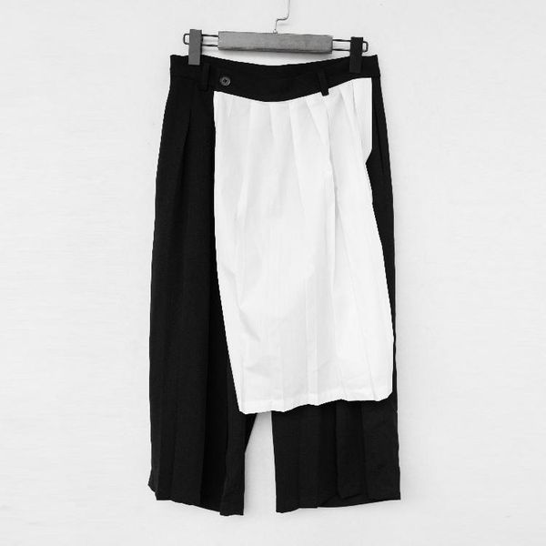men's pants 27-44 2021 clothing hair stylist catwalk original fashion personality stitching culottes costume plus size singer costumes, Black
men's pants 27-44 2021 clothing hair stylist catwalk original fashion personality stitching culottes costume plus size singer costumes, Black