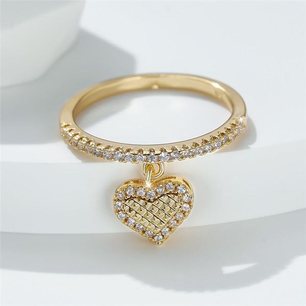 wedding rings charm gold silver color engagement ring female cute small heart pendant luxury crystal white zircon for women jewelry, Slivery;golden 
wedding rings charm gold silver color engagement ring female cute small heart pendant luxury crystal white zircon for women jewelry, Slivery;golden