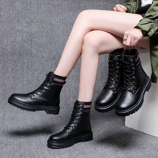 boots female british style winter plus velvet women's fashion thick-soled thick heel short wild trend, Black
boots female british style winter plus velvet women's fashion thick-soled thick heel short wild trend, Black
