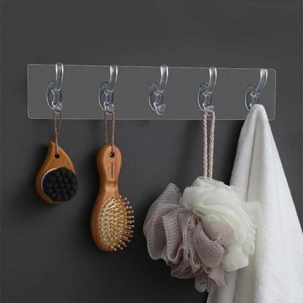 hooks & rails 3/5/6 row transparent kitchen organizer wall hook punch-self adhesive towel holder door bathroom storage rack for 1uah
hooks & rails 3/5/6 row transparent kitchen organizer wall hook punch-self adhesive towel holder door bathroom storage rack for 1uah