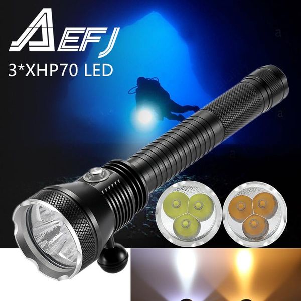 diving 3*xhp70.2 led underwater professional torch waterproof 150m outdoor dive yellow/white lamp flashlights torches
diving 3*xhp70.2 led underwater professional torch waterproof 150m outdoor dive yellow/white lamp flashlights torches