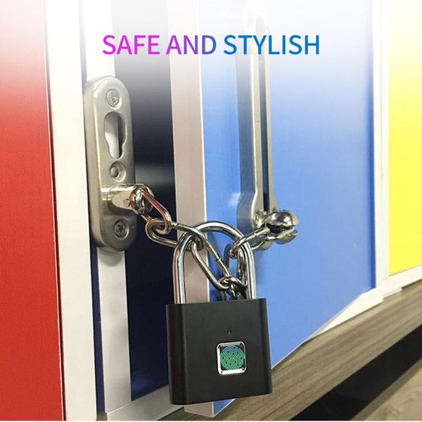 mini fingerprint smart padlock door lock quick unlock usb rechargeable for case bag security electronic
mini fingerprint smart padlock door lock quick unlock usb rechargeable for case bag security electronic