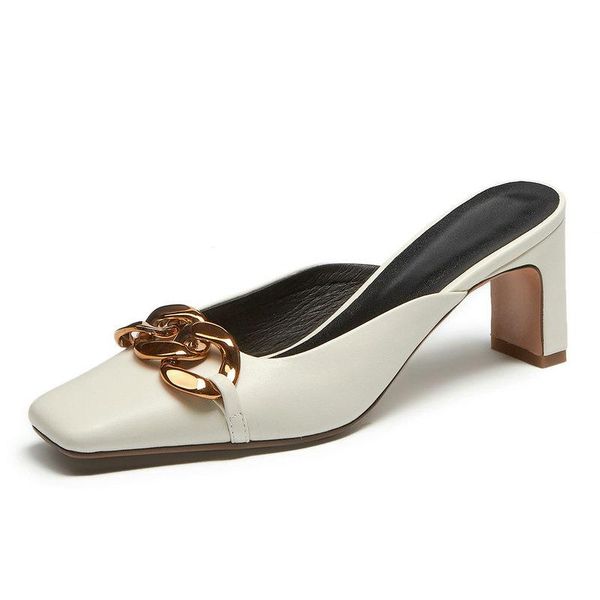 fashion women mules slippers high heels pumps for genuine leather square toe metal chain wedding working shoe woman, Black
fashion women mules slippers high heels pumps for genuine leather square toe metal chain wedding working shoe woman, Black