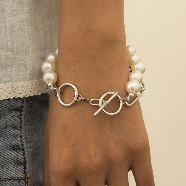 link, chain kmvexo white imitation pearl hollow metal chains bracelets for women 2021 summer toggle clasp bragelet bangles female jewelry, Black
link, chain kmvexo white imitation pearl hollow metal chains bracelets for women 2021 summer toggle clasp bragelet bangles female jewelry, Black